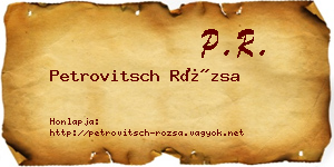 Petrovitsch Rózsa névjegykártya